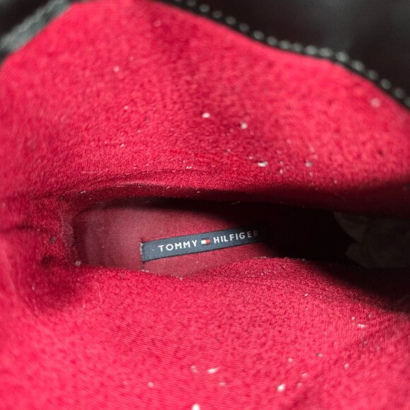 Tommy Hilfiger Rain Boots Black Quilted Outdoor Rubber Winter Ankle Booties Sz 8 - Picture 8 of 12